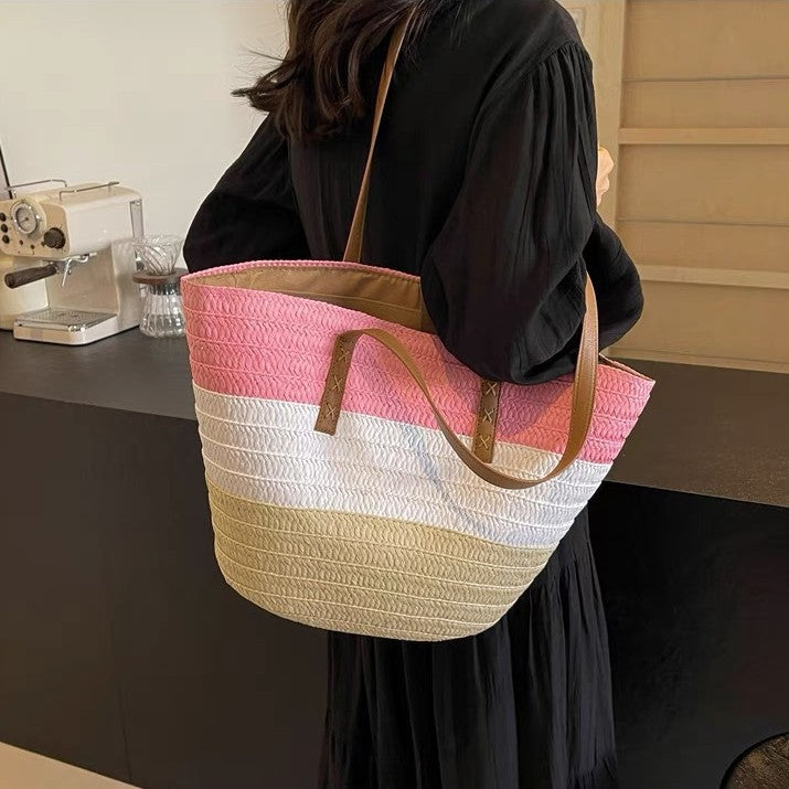 Beach bag with sturdy leather handles Bowlift
