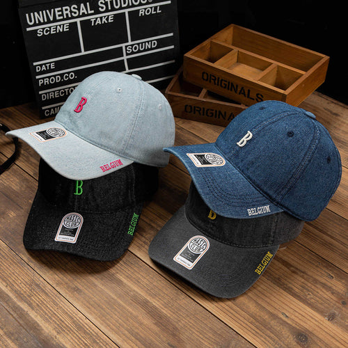 Men's Denim Embroidered Baseball Cap Bowlift