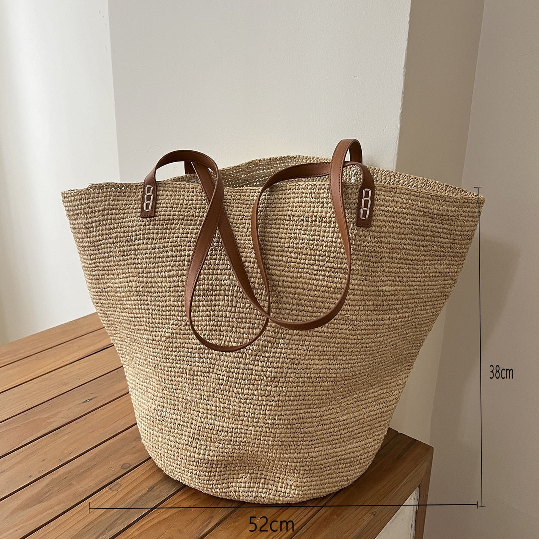 Handmade basket bag with braided handle Bowlift
