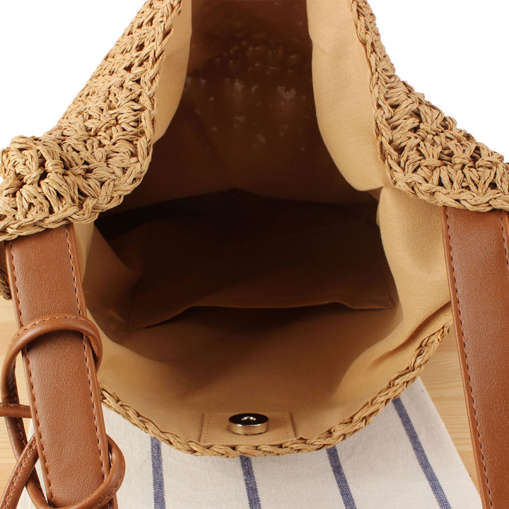 Shoulder bag made of hand-knotted natural material with fringed shoulder strap Bowlift