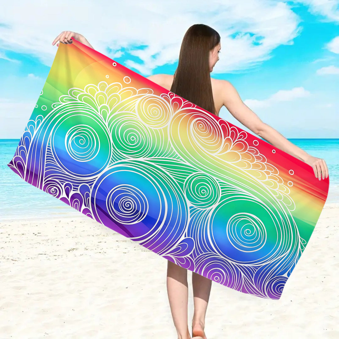 Beach towel with floral watercolor design Bowlift