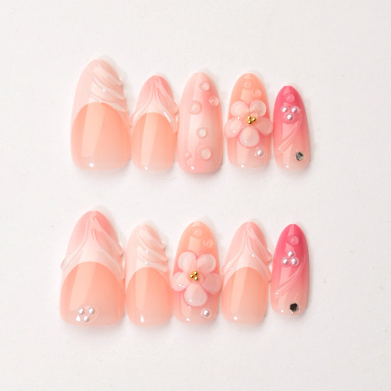 Decorative Floral Design Press-On Nail Set