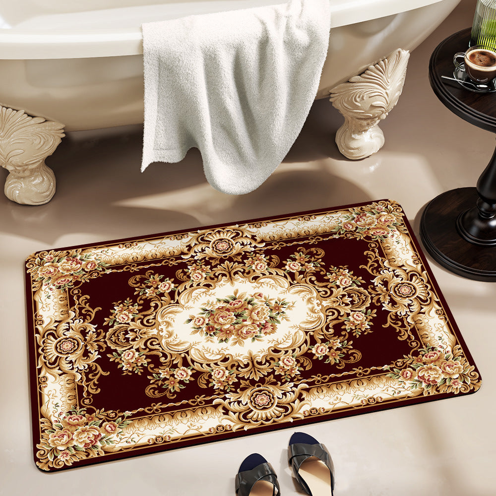 Luxurious Floral Pattern Bath Mat Bowlift