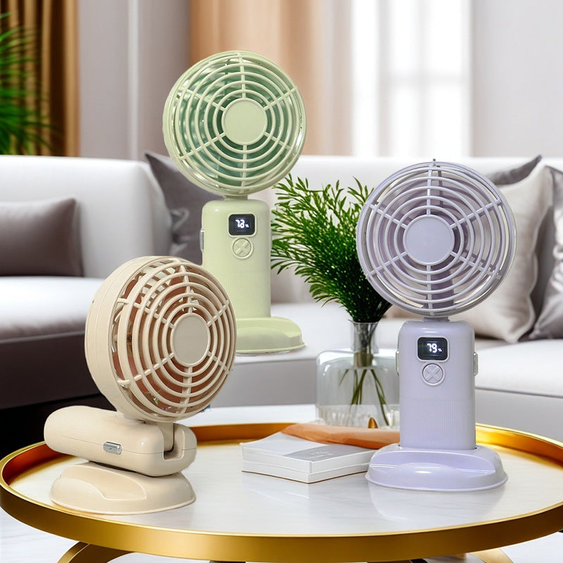 Ladies portable mini fan with digital control and USB connection Bowlift