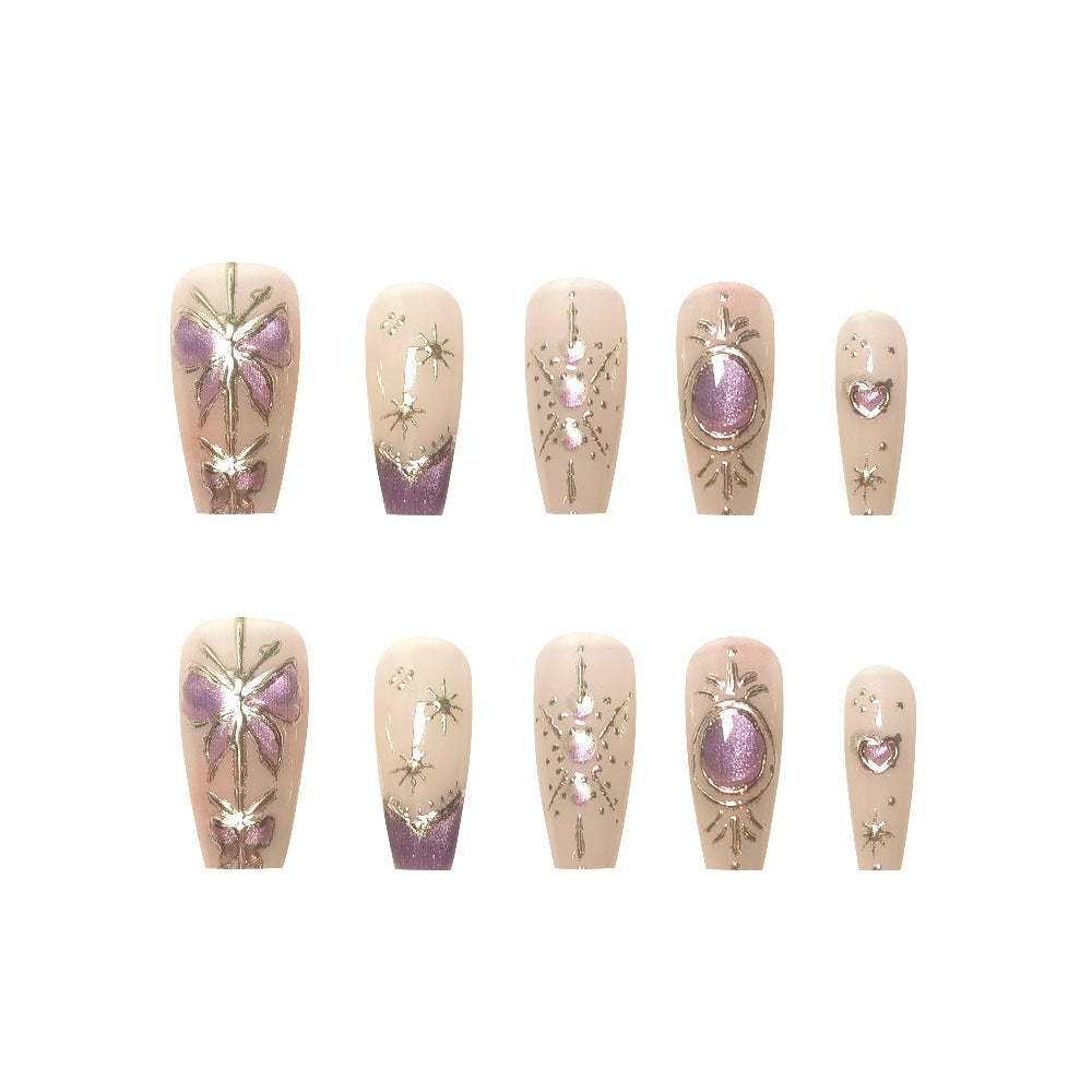 Artistic Press-On Nail Art Extensions Bowlift
