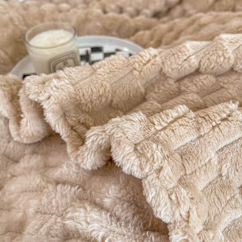 Luxurious Textured Throw Blanket Bowlift