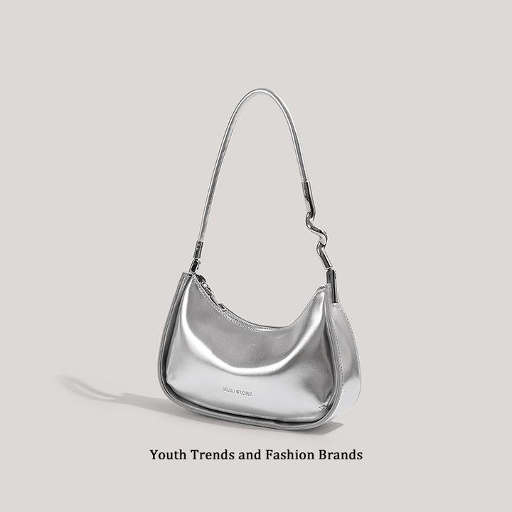 Sleek Metallic Evening Shoulder Bag Bowlift