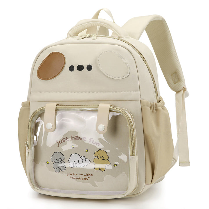 Backpack with Transparent Compartment and Playful Design Bowlift