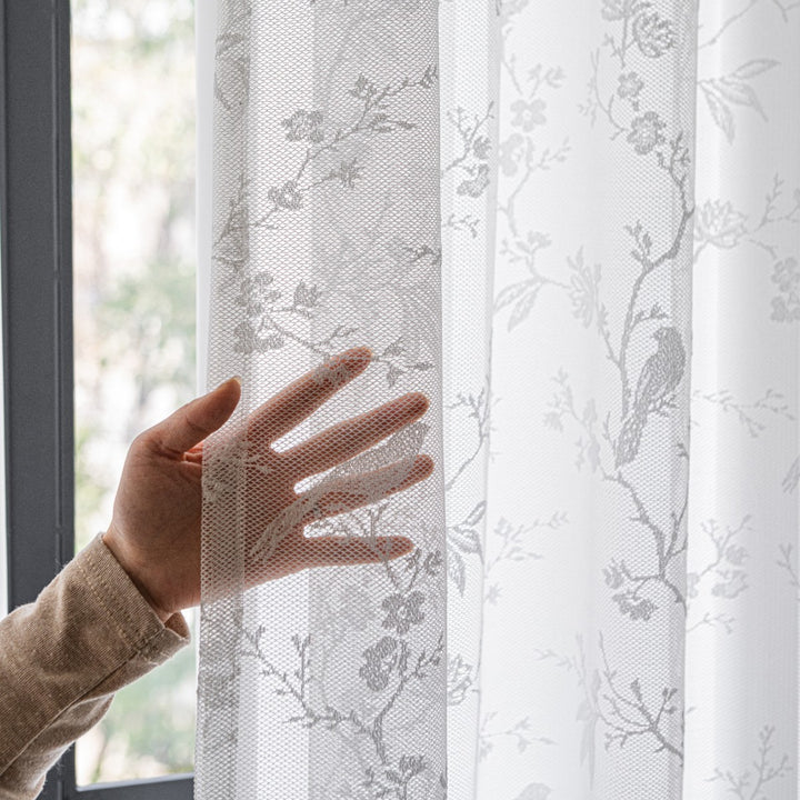 WoLace Embroidered Sheer Curtain Bowlift