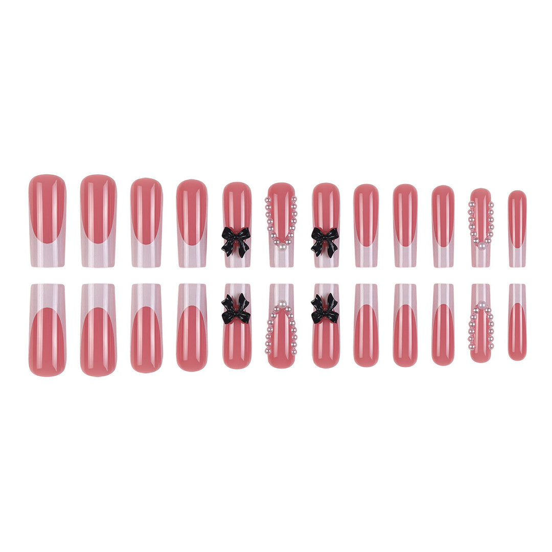 Decorative Long Press-On Nail Art Bowlift