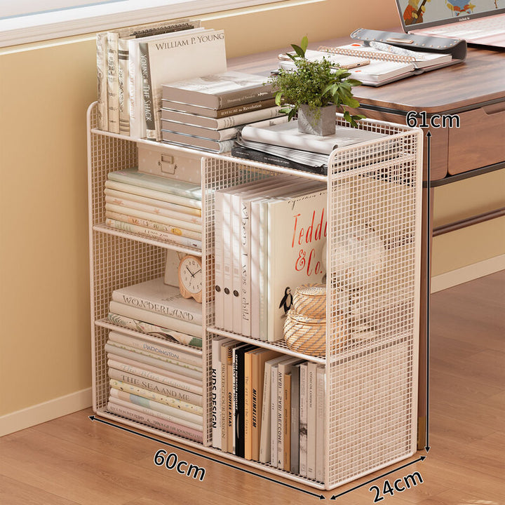 Modern Wire Mesh Bookshelf Organizer Bowlift