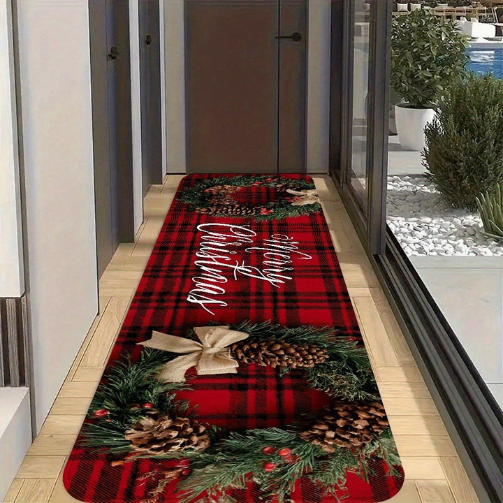 Holiday-Themed Long Indoor Runner Mat Bowlift
