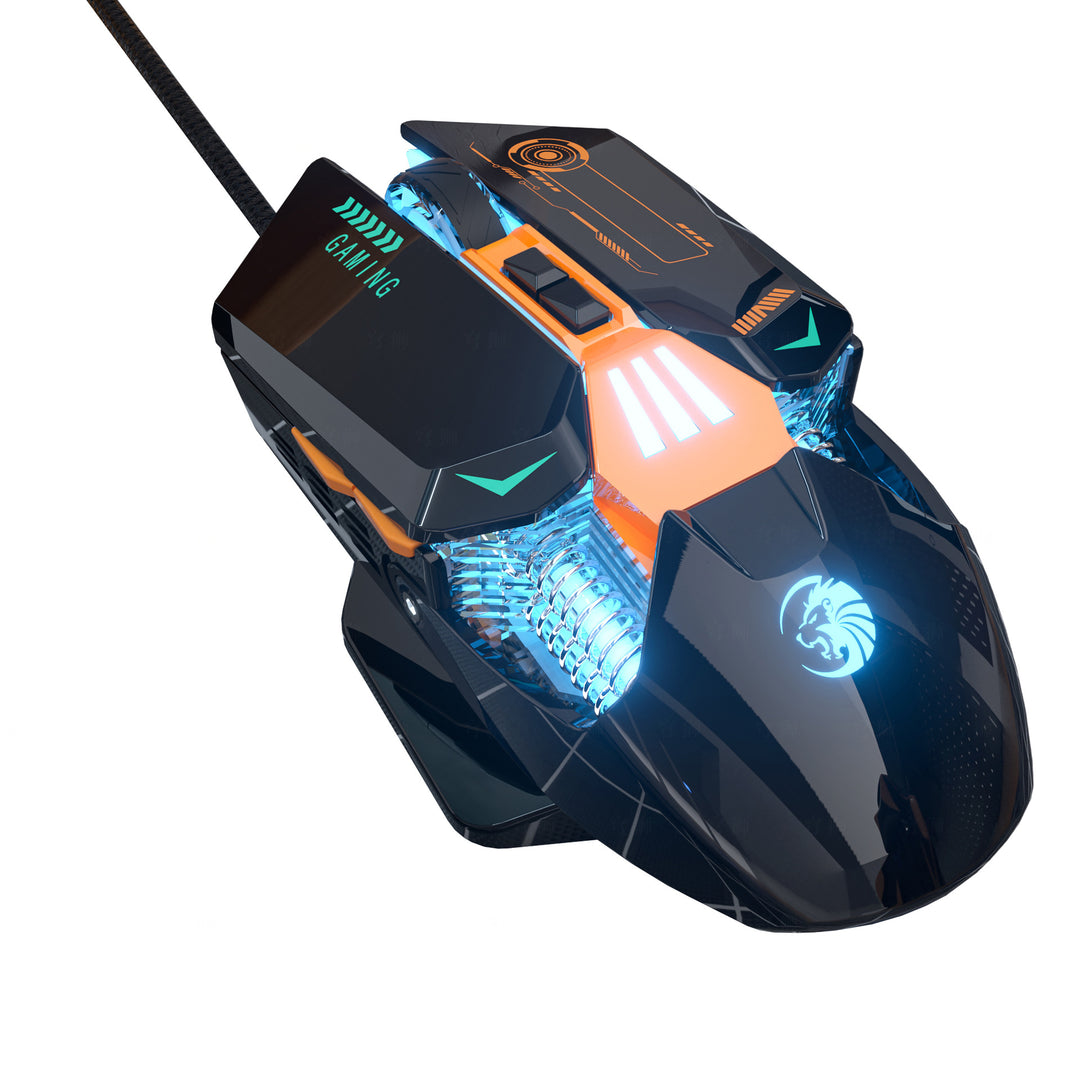 Ergonomic Wired Gaming Mouse with Customizable RGB Lighting Bowlift