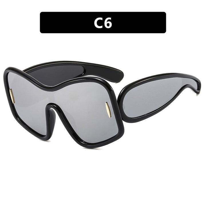 Women’s futuristic sunglasses with extra wide design and protective UV filter Bowlift