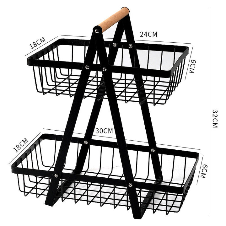 Sturdy Two-Tier Metal Storage Basket Bowlift