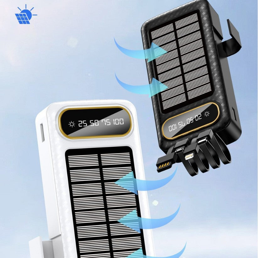 Portable Solar Power Bank with Integrated Charging Technology and Digital Display Bowlift