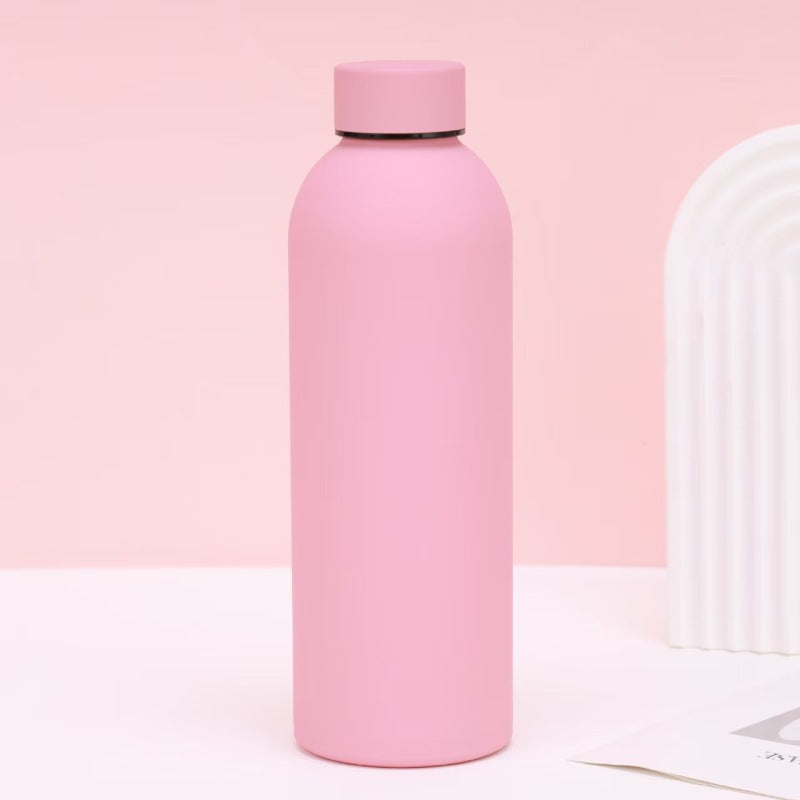 Unisex double-walled stainless steel water bottle with matte powder coating, non-slip surface and leak-proof screw cap Bowlift