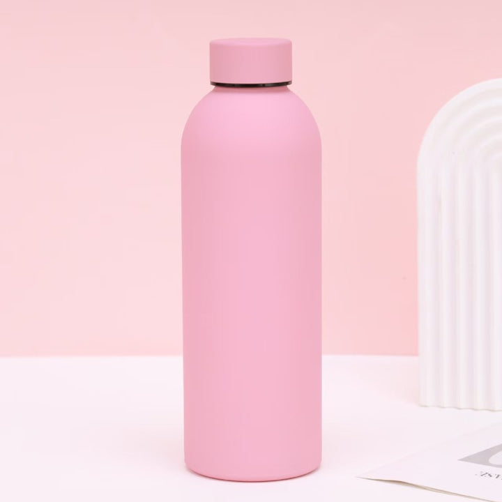 Unisex double-walled stainless steel water bottle with matte powder coating, non-slip surface and leak-proof screw cap Bowlift
