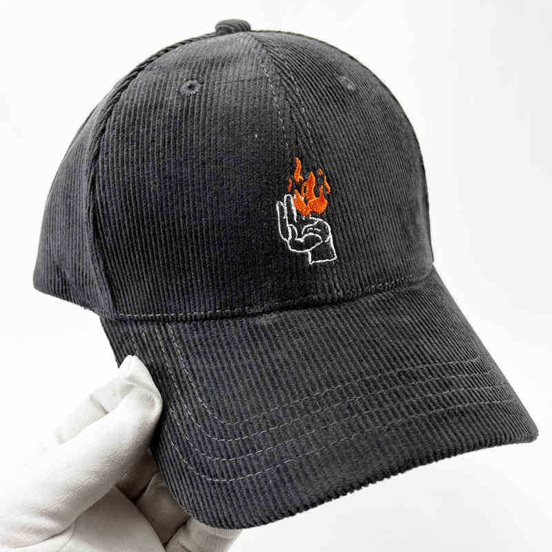 Men's Corduroy Graphic Baseball Cap Bowlift