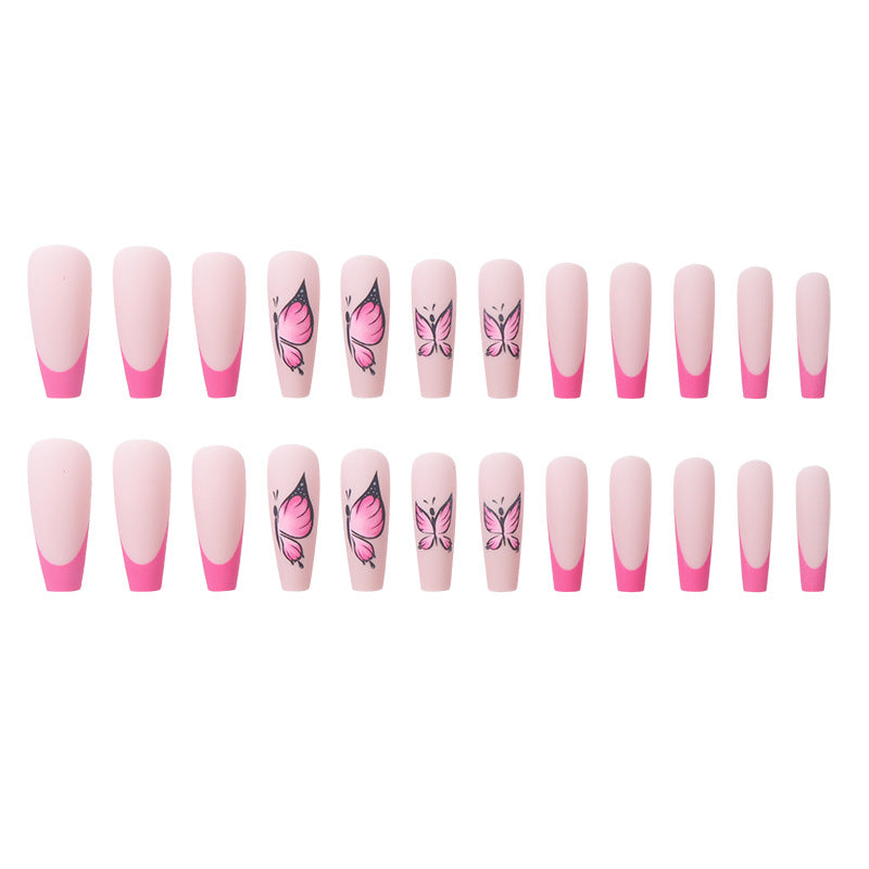Artistic Butterfly Print Press-On Nails Bowlift
