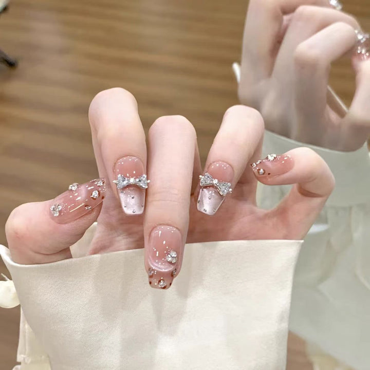 Glossy Square Tip Press-On Nails Bowlift