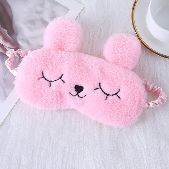 Ladies nan cozy unicorn sleep mask with embroidered eyelashes, soft plush and elastic ruffled ribbon Bowlift