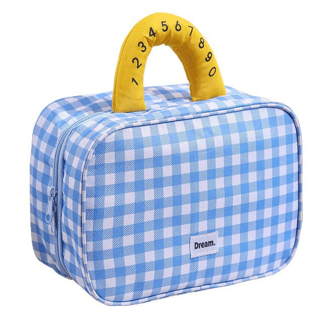 Stylish Checkered Makeup Storage Case Bowlift