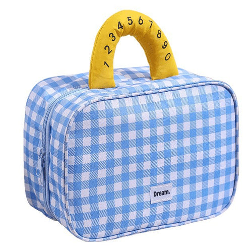 Stylish Checkered Makeup Storage Case Bowlift