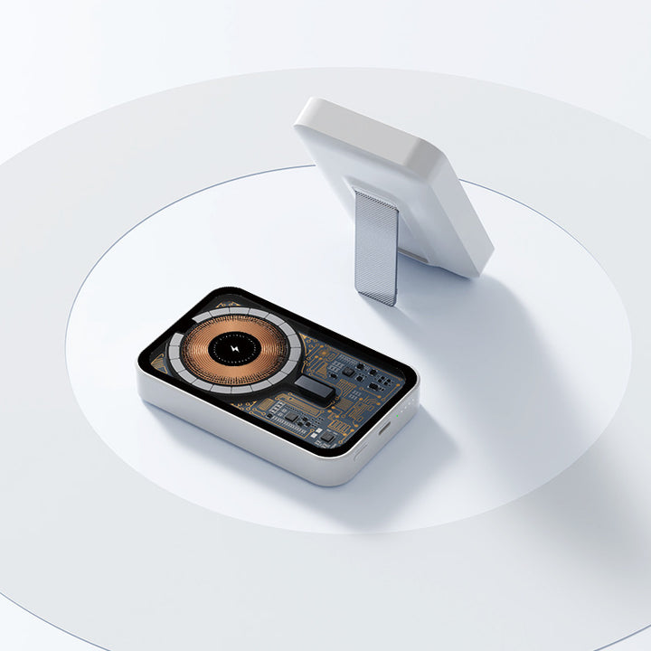 Portable power bank with innovative wireless charging function and integrated stand Bowlift