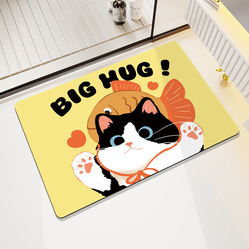 Cute Cartoon Bear-Themed Bath Mat Bowlift