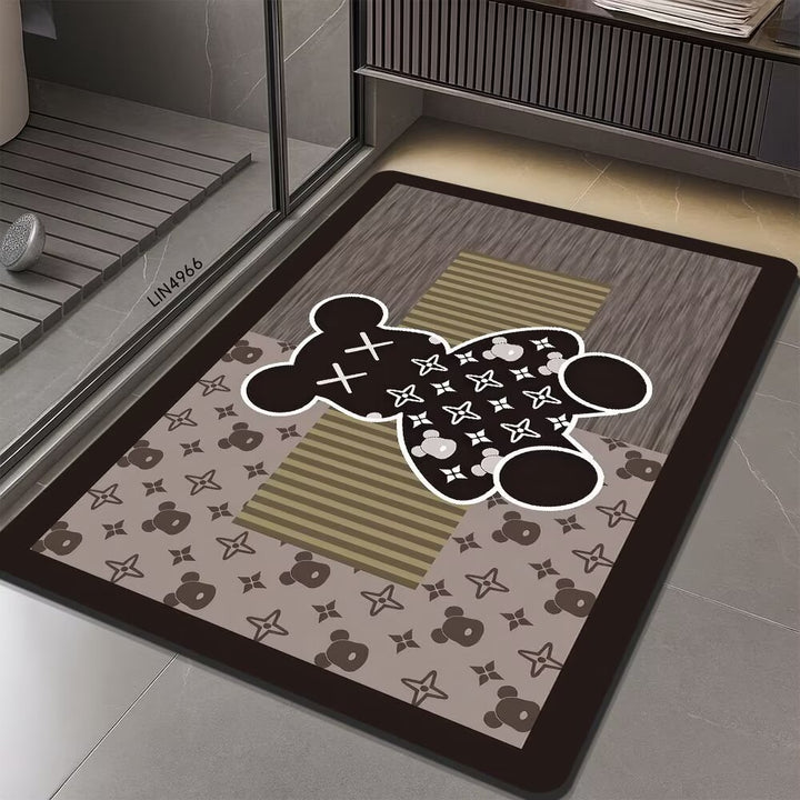 Geometric Hexagonal Pattern Bath Mat Bowlift