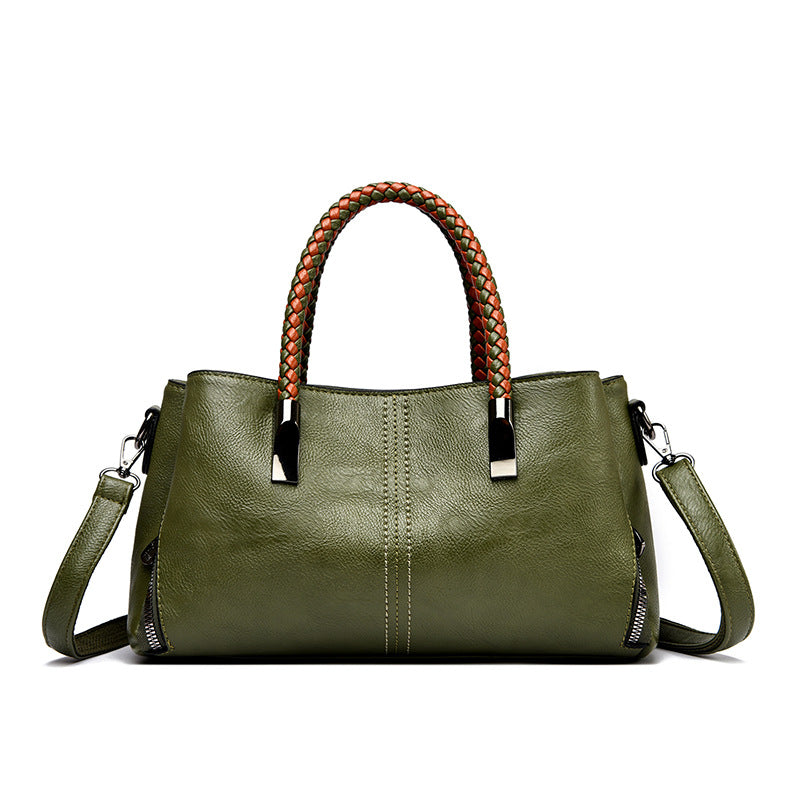 Elegant Braided Handle Handbag Bowlift