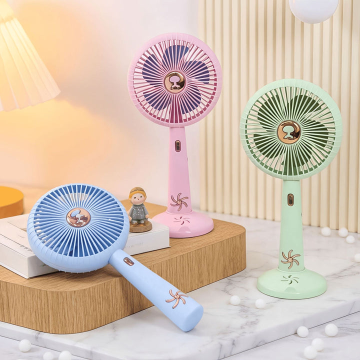 Unisex portable USB table fan with three-speed performance, adjustable head, and rechargeable battery Bowlift