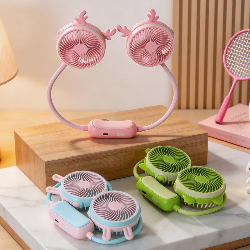 Women's Portable Neck Fan with Flexible Design Bowlift