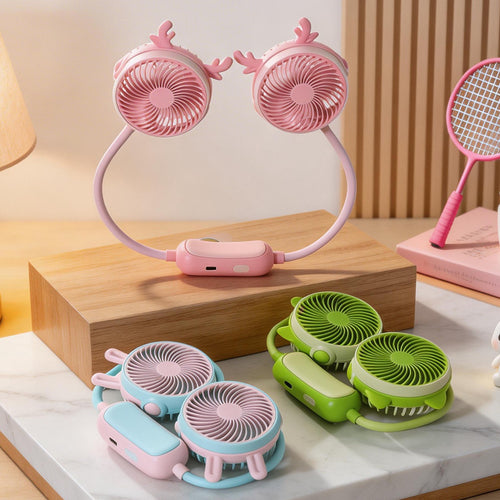 Women's Portable Neck Fan with Flexible Design Bowlift