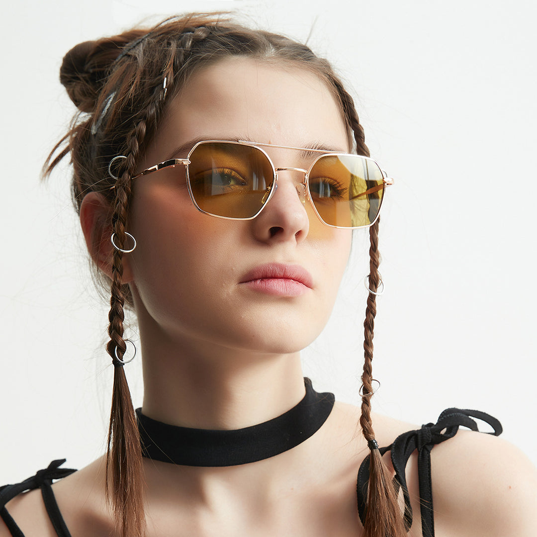 Women filigree sunglasses with elegant polygonal frame Bowlift