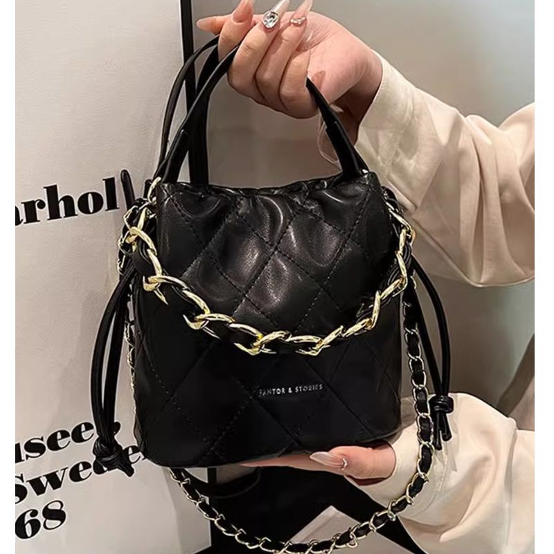 Quilted Mini Bucket Handbag Bowlift