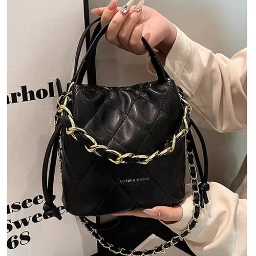 Quilted Mini Bucket Handbag Bowlift