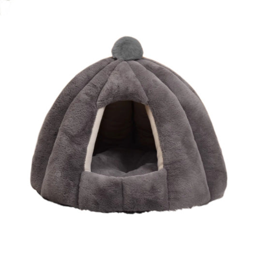 Cozy Pumpkin-Shaped Dog Bed