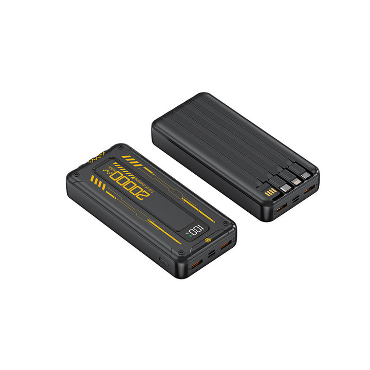 Portable power bank with integrated cable management and digital display Bowlift