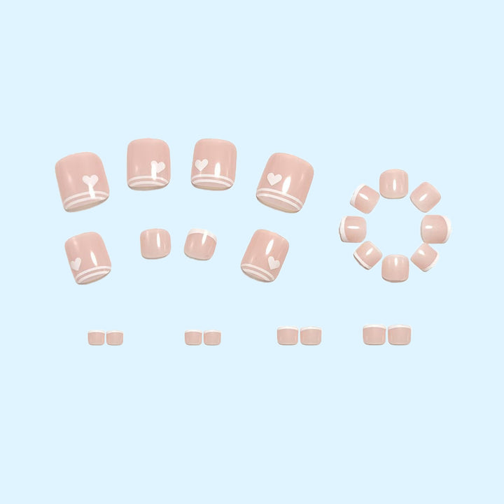 Artificial nails in an elegant design with heart details Bowlift