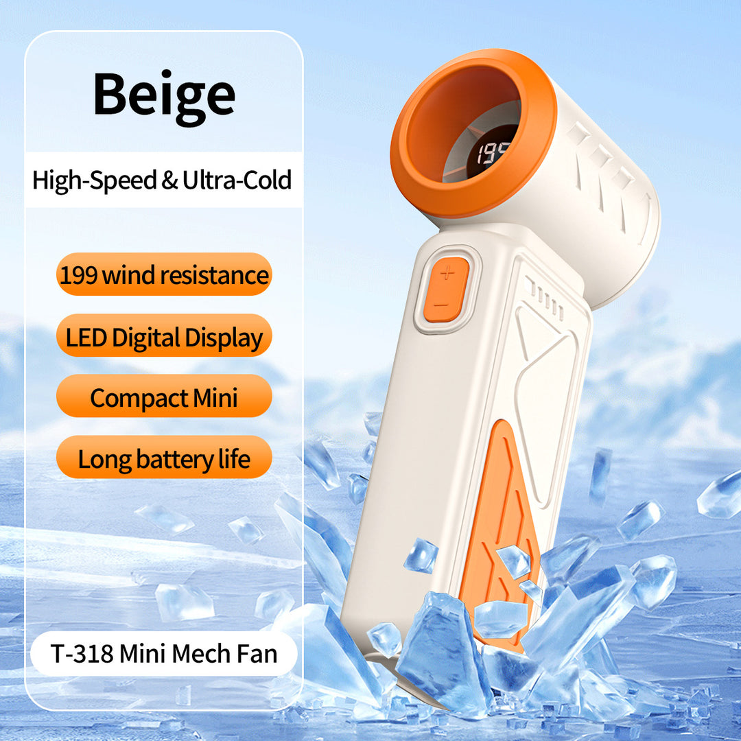 Women Portable Mini Fan with LED Temperature Display Bowlift