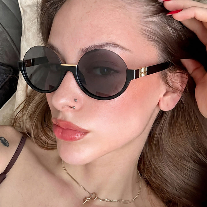 Women’s modern round sunglasses with elegant accents and UV protection Bowlift
