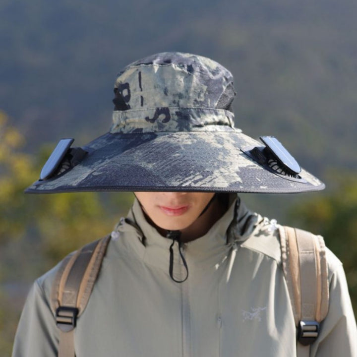 tactical fishing hat with wide brim, mesh ventilation and adjustable chin strap Bowlift