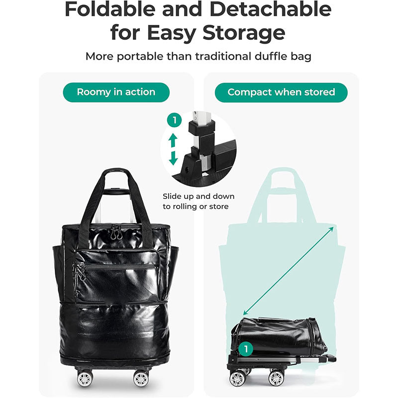 Rolling multifunctional travel bag with multiple compartments Bowlift