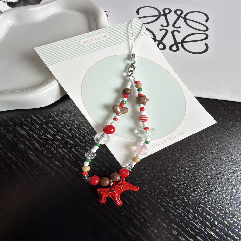 Decorative Beaded Charm Keychain Bowlift 1790135158
