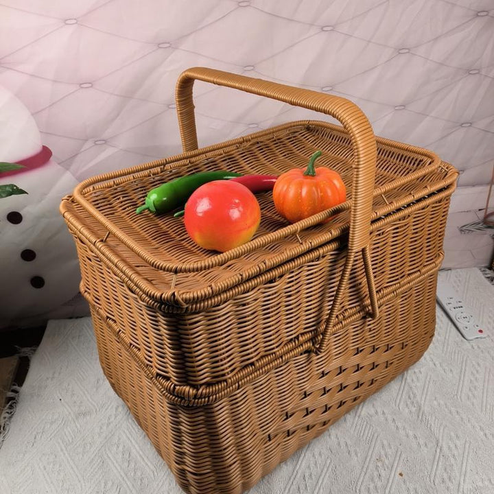 Multi-Compartment Woven Storage Basket Bowlift