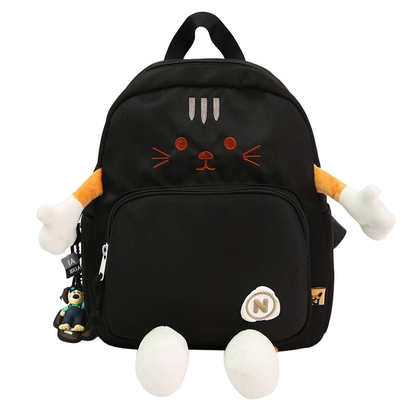 Plush Cat-Themed Backpack Bowlift