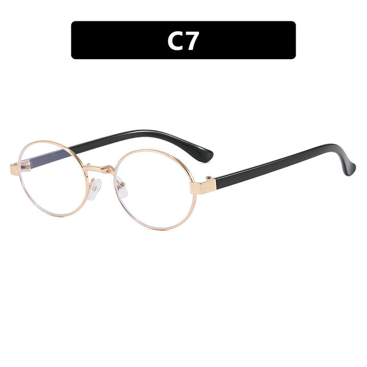 Women's round glasses with elegant metal frame and adjustable nose pads Bowlift