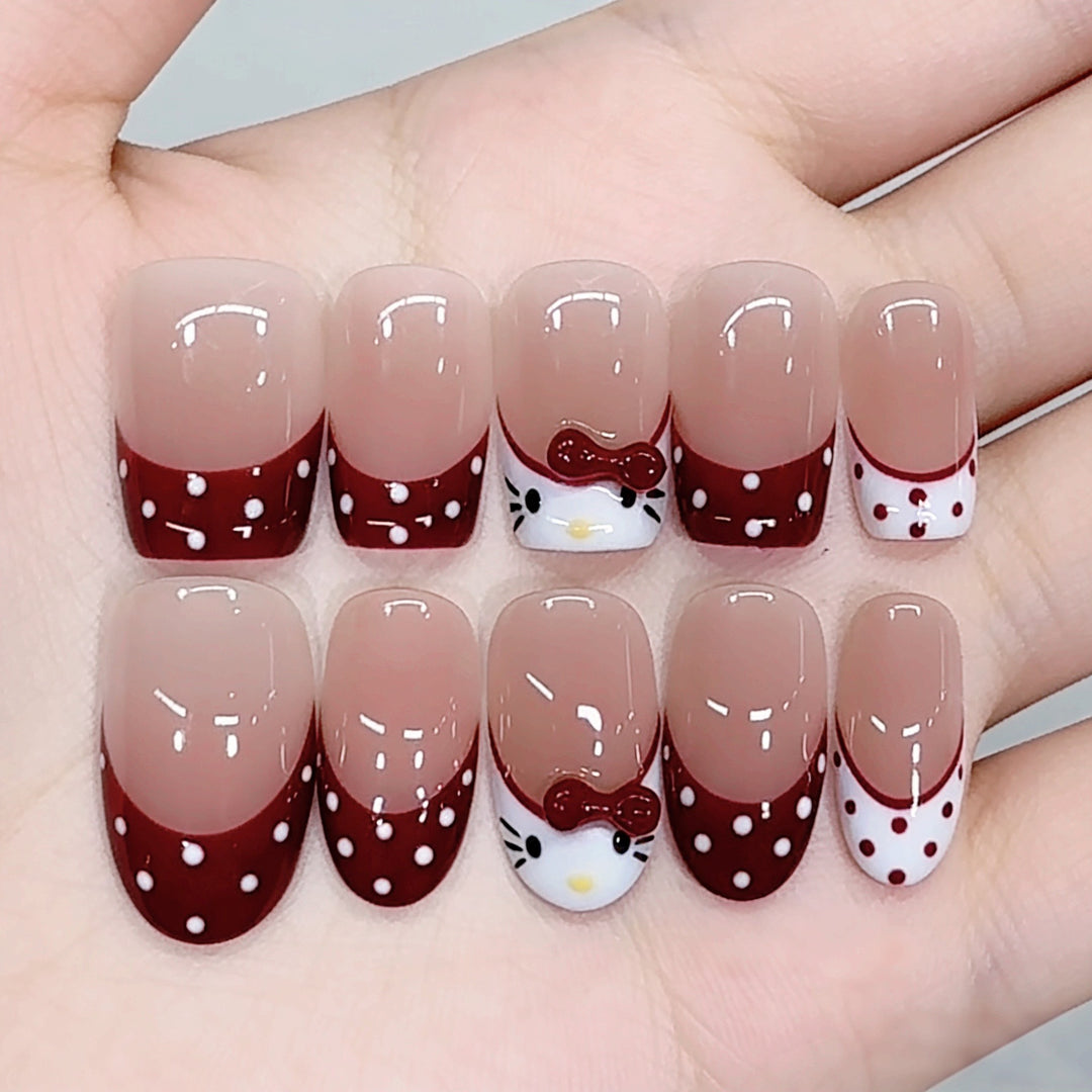 Cute Cartoon-Themed Press-On Nails Bowlift